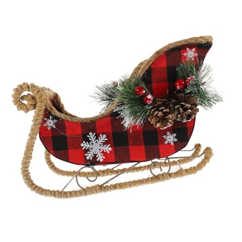 HAMPPLIES Weihnachtlicher Tisch Schlitten Dekofigur Weihnachtsornament Desktop für Wohnzimmer Schlafzimmer Eingang Festliche Weihnachtsatmosphäre von HAMPPLIES