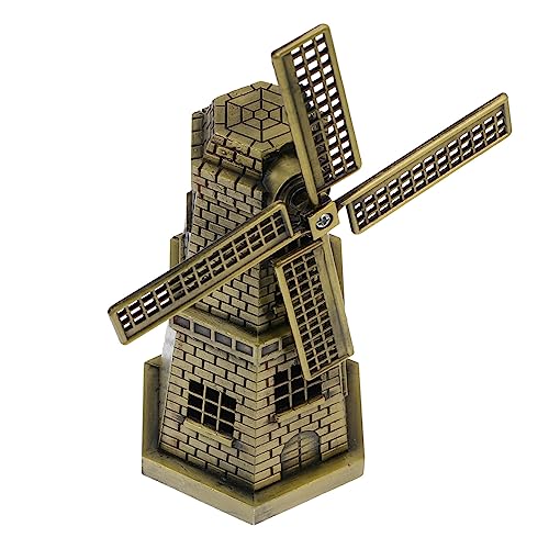 HAMPPLIES Windmühlen Handwerk Aus Zinklegierung Drehbar Für Schreibtischdekoration Exquisit Retro Modell Für Bücherregal Platz von HAMPPLIES