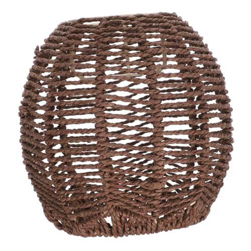 HAMPPLIES Woven Design Lampenschirm für Hängelampe Stilvoller Rattan Lampenschirm für Wohnzimmer Schlafzimmer und Restaurants Hochwertiger Langlebiger Ersatzlampenschirm mit Sanftem von HAMPPLIES