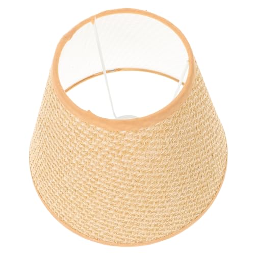HAMPPLIES Woven Lampshade Tischlampenschirm Ersatz Lampenabdeckung Gelb PE Grasgeflecht Papier Lampenschirm für Schlafzimmer Wohnzimmer Desktop Licht von HAMPPLIES