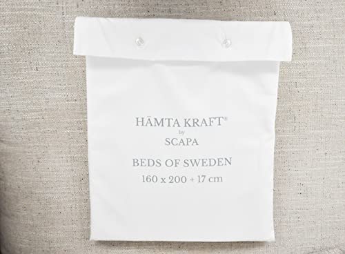 Hämta Kraft by Scapa, Spannbettlaken, 180 x 200 cm, Weiß, Topper 100% Baumwolle, Fadenzahl 400 von HAMTA KRAFT BY SCAPA