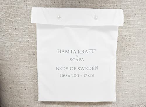 Hämta Kraft by Scapa Spannbettlaken, 80 x 200 cm, verstellbar, Weiß, 100% Baumwolle, Fadenzahl 400 von HAMTA KRAFT BY SCAPA
