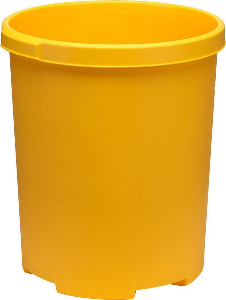 HAN-Bürogeräte Papierkorb Großpapierkorb Mobil XXL mit Griffmulden 50 Liter gelb (4 Stück) von HAN-Bürogeräte