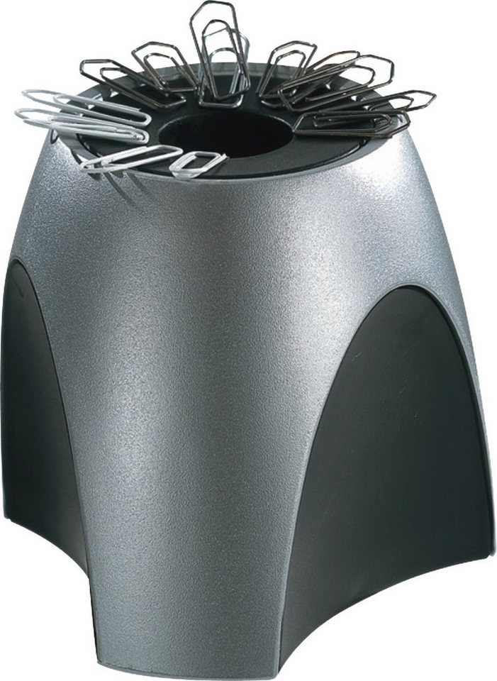HAN-Bürogeräte Tischaufsatz Klammerspender Delta schwarz/silber von HAN-Bürogeräte