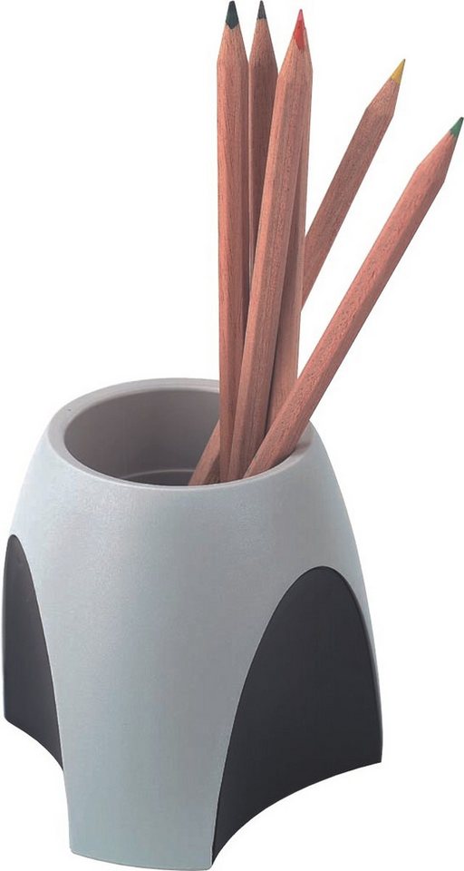 HAN-Bürogeräte Tischaufsatz Köcher Delta lichtgrau/schwarz (10 Stück) von HAN-Bürogeräte