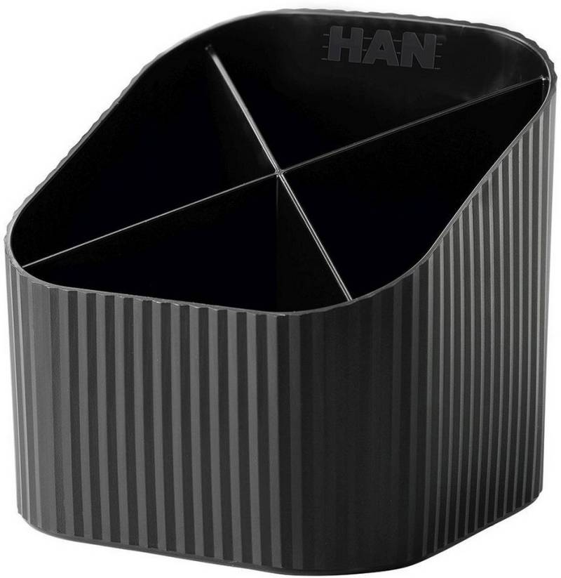 HAN-Bürogeräte Tischaufsatz Schreibtischköcher Re-X-Loop 4 Fächer RC-Kunststoff schwarz von HAN-Bürogeräte