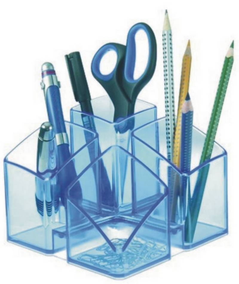 HAN-Bürogeräte Tischaufsatz Schreibtischköcher Scala blau transparent (4 Stück) von HAN-Bürogeräte