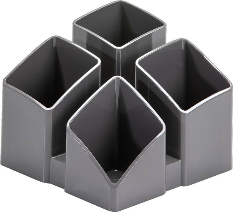 HAN-Bürogeräte Tischaufsatz Schreibtischköcher Scala mit 4 Fächern und Kartenständer dunkelgrau von HAN-Bürogeräte