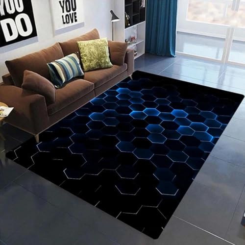 HAN MAN XIU Neonfarbener geometrischer Sechseck-3D-Teppich für Wohnzimmer, Schlafzimmer, Balkon, Badezimmer – rutschfeste Matte zur Dekoration HAN MAN XIU Neonfarbener geometrischer Sechseck-3D-Teppich für Wohnzimmer, Schlafzimmer, Balkon, Badezimmer – rutschfeste Matte zur Dekoration von HAN MAN XIU