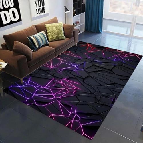 HAN MAN XIU Neonfarbener geometrischer Sechseck-3D-Teppich für Wohnzimmer, Schlafzimmer, Balkon und Badezimmer als rutschfeste Matte HAN MAN XIU Neonfarbener geometrischer Sechseck-3D-Teppich für Wohnzimmer, Schlafzimmer, Balkon und Badezimmer als rutschfeste Matte von HAN MAN XIU