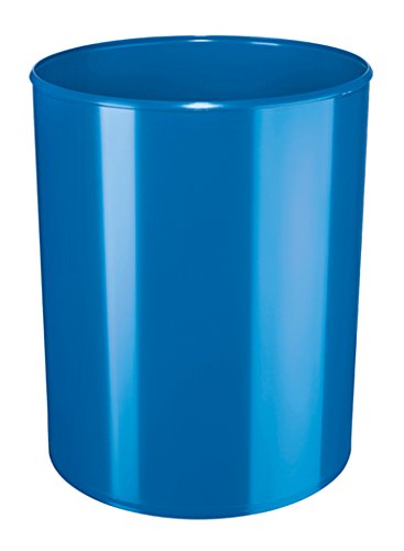 HAN Design-Papierkorb i-Line, eleganter Abfalleimer, hochglänzender und stylischer Mülleimer für das moderne Büro, 13 Liter Volumen, 18132-94, blau von HAN