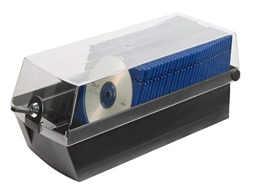 HAN CD-Box MÄX 60 – Profibox für 60 CD/DVDs, stabiler und formschöner CD-Container mit Schloß und 2 MÄX Trays, schwarz, 9260-13 von HAN
