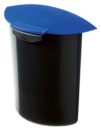 HAN Abfalleinsatz MOON–5 STÜCK, Volumen 6,0 Liter mit Deckel. Schick & praktisch für die ideale Abfalltrennung in Premium-Qualität.Geeignet für den HAN Papierkorb 18190 & 18198, schwarz-blau,1838-14 von HAN