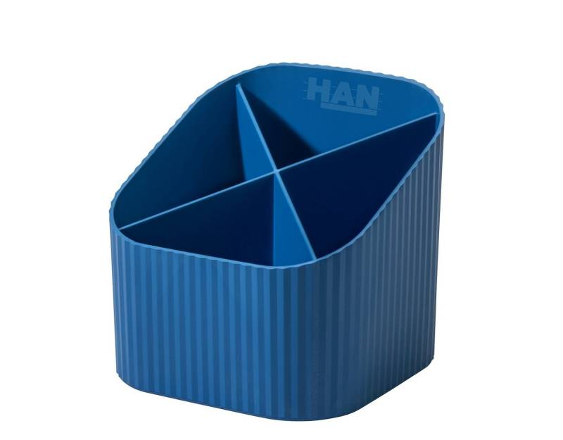 HAN Aufbewahrungsbox Schreibköcher KARMA - 4 Fächer, Recyclingmaterial, öko-blau von HAN