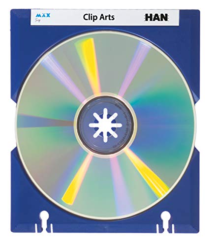 HAN CD-Träger MÄX-Tray, praktisch und professionell, für 1 CD, mit Beschriftungsetiketten, 10er Packung, 9201-14, blau von HAN