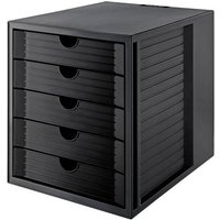 HAN SYSTEMBOX KARMA 14508-13 Schubladenbox Schwarz DIN A4, DIN C4 Anzahl der Schubfächer: 5 von HAN