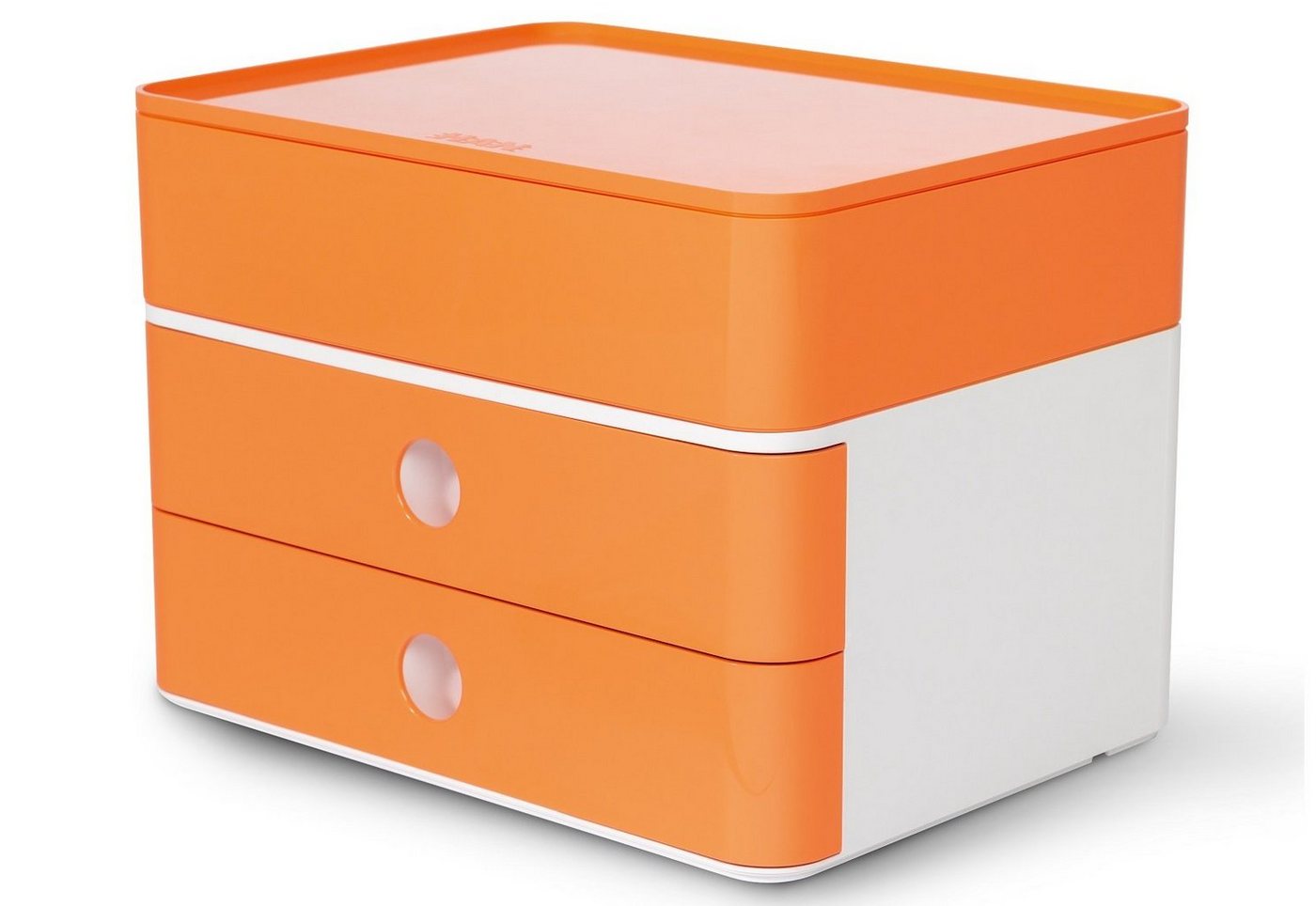 HAN Schubladenbox 1 Schubladenbox ALLISON SMART-BOX PLUS apricot orange, (1-St), Griffloch, Stapelbar, Auszugsperre von HAN