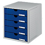 HAN Schubladenbox SYSTEMBOX 5 Kunststoff Lichtgrau, Blau 27,5 x 33 x 32 cm von HAN
