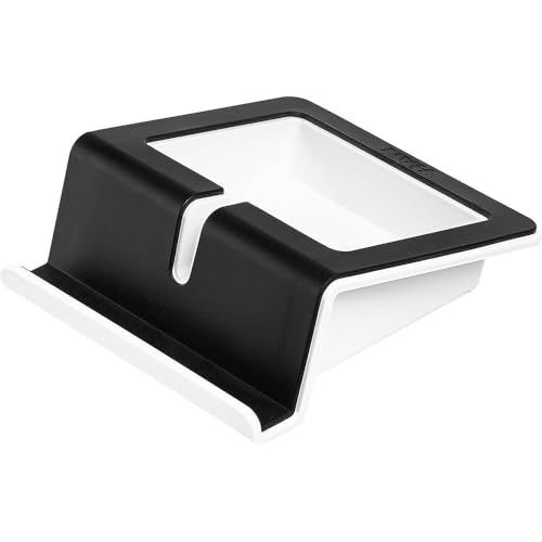 HAN Tablet Stand UP - Tabletständer, Halterung für Tablet mit Soft-Grip Oberfläche, Kabelhalterung und Innenschale, 92100-13, schwarz-weiß von HAN
