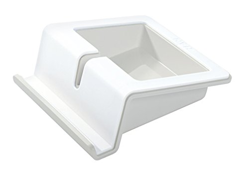 HAN Tablet Stand UP - Tabletständer, Halterung für Tablet mit Soft-Grip Oberfläche, Kabelhalterung und Innenschale, 92100-12, weiß, von HAN
