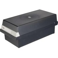 HAN - Karteikasten 17,7 x 14 x 36 cm (b x h x t) din A6 quer 1.300 Karten Polystyrol schwarz 2 Stützplatten von HAN