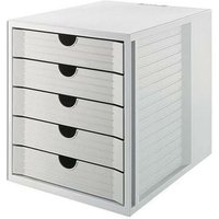 Schubladenbox SYSTEMBOX KARMA 5 Schubladen DIN A4 DIN C4 Kunststoff 80-100 % Rezyklat Gehäusefarbe: öko-grau Farbe der Schublade: öko-grau von HAN