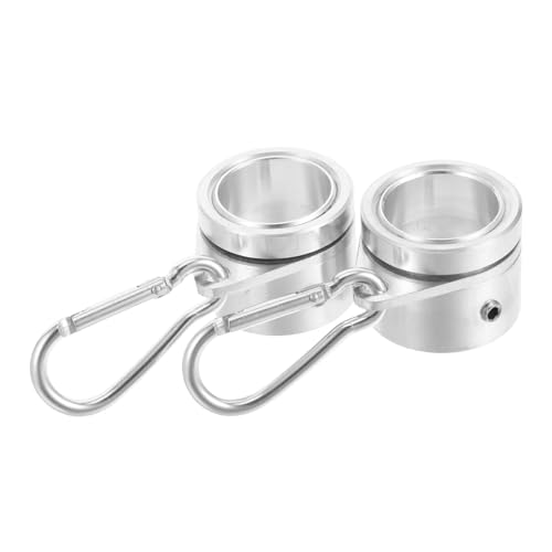 HANABASS 1 Paar Drehring Für Fahnenmast Fahnenmastring Fahnenmast-Clips Fahnenringe Für Fahnenmasten Flaggenmasthalterung Flaggenring Kleiner Fahnenhalter Klammern Aluminiumlegierung Silber von HANABASS
