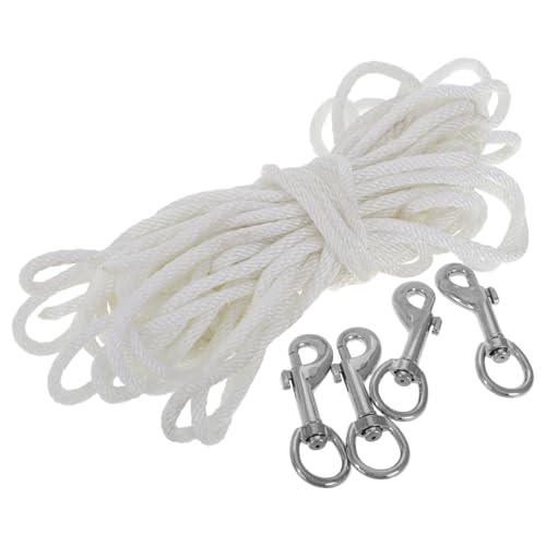 HANABASS 1 Satz Flaggenmast Seilset mit Clips Fuß Geflochtenes Nylon für Outdoor zum Ersetzen von Segelrigging Gartenbündeln und Wäscheaufhängen Drehbare Haken von HANABASS