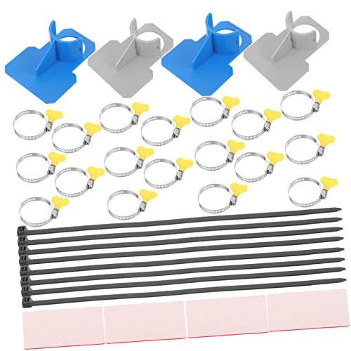 HANABASS 1 Satz Pool Schlauchhalter Set mit Robuste Halterung für Aufblasbare Pools Schlauchschellen Klebefilmen und Kabelbindern für Sichere Befestigung und Vermeidung von Knicken von HANABASS