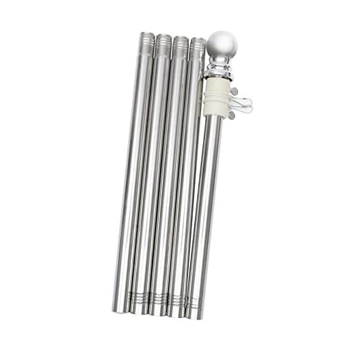 HANABASS 1 Satz Rotierbarer Fahnenmast für Außenbereich Wetterfester Fahnenhalter mit Drehbarem Ring für Garten Terrasse und Rostfrei und Windfest von HANABASS
