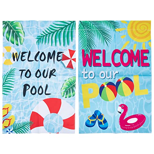 HANABASS 1 Satz Sommer Pool Gartenflaggen Doppelseitige Willkommensflagge Für Outdoor Dekoration Party Accessoires Für Garten Und Poolfestivals 2 Stück HANABASS 1 Satz Sommer Pool Gartenflaggen Doppelseitige Willkommensflagge Für Outdoor Dekoration Party Accessoires Für Garten Und Poolfestivals 2 Stück von HANABASS