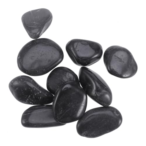 HANABASS 10 Stück Teiliges Polierte Schwarze Malsteine Handbemalte DIY kieselsteine für Verschiedene und Formen Glatte Oberfläche zum Bemalen Originelles Bastelset für Jungen und Mädchen von HANABASS