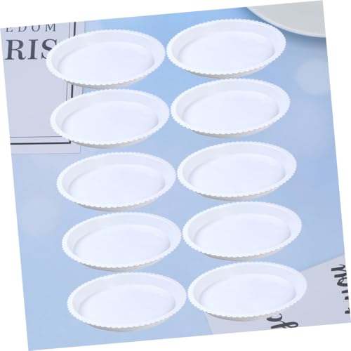 HANABASS 10 Stück Teiliges Rundes Kunststoff blumentopf untersetzer Langlebige Pflanzentopf Basis mit Flachem Boden rutschfest für Haushalt und Garten Weiß Style von HANABASS