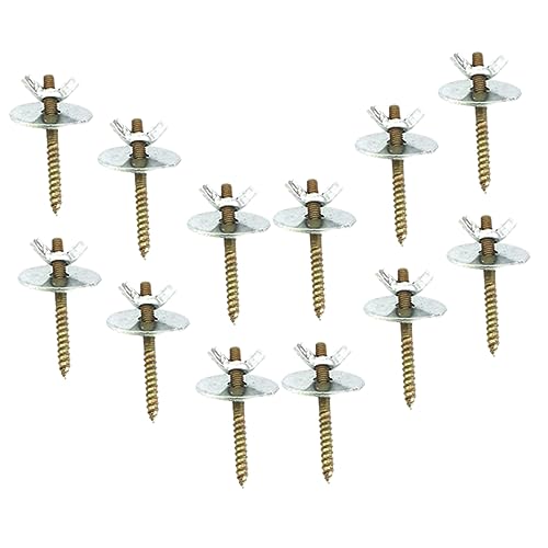 HANABASS 12 Sätze Teiliges Vogelkäfig Zubehör Schrauben mit Unterlegscheibe Langlebige Metallbefestigung für Vogelstangen Hamsterplattformen und Vogelhäuschen Rostfreie Käfigschrauben von HANABASS
