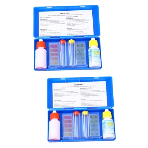 HANABASS 2 Sätze Pool Test Reagenz für Spa Wasseranalyse Ph Restchlor Gesamthärte Alkalität Präzise und Tragbare Testlösung für Schwimmbäder und Spas von HANABASS
