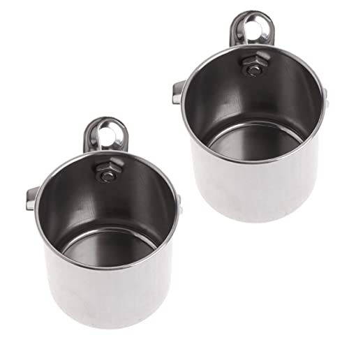 HANABASS 2 Stück Futternapf für Vögel Robuster Wasser und Futterspender für Papageien und Kleine Vögel Tragbarer Futternapf für Käfige Großer Befestigungstasse von HANABASS