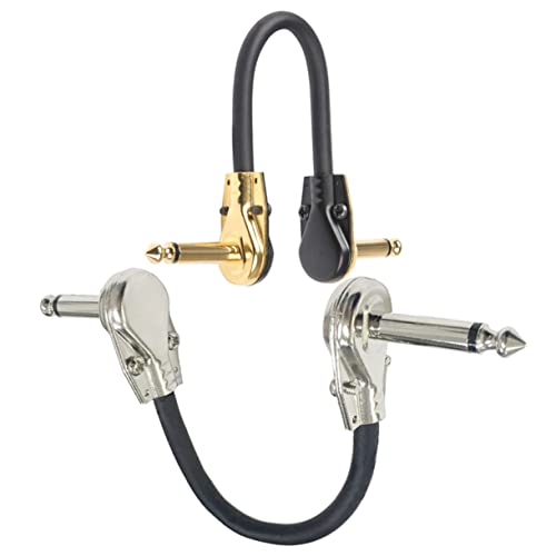 HANABASS 2 Stück Gitarreneffekt Kabel Flach Patchkabel für Gitarre Gold und Silber Klarer Platzsparend für Bühne und Straßenaufführungen HANABASS 2 Stück Gitarreneffekt Kabel Flach Patchkabel für Gitarre Gold und Silber Klarer Platzsparend für Bühne und Straßenaufführungen von HANABASS