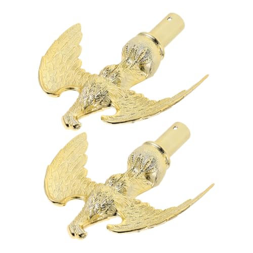 HANABASS 2 Stück Goldener Adler Fahnenmast-aufsatz Wetterfestes Gartenflaggen-Ornament für Innen Außenbereich Einfache Anbringung Patriotisches Design zur Gartendekoration von HANABASS