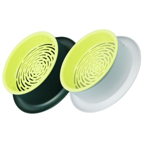 HANABASS 2 Stück Hydroponische Katzengras pflanzbox Robustem Kunststoff Leicht Formstabil mit Praktischem Tablett für Einfache Reinigung und Pflegeleichte Aufzucht von Katzenminze und von HANABASS