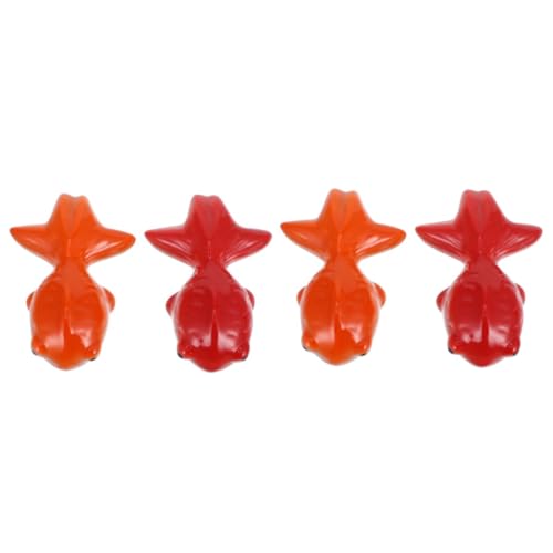HANABASS 2 Stück Keramik Aquarium Deko Schwimmende Koi Fisch Figuren Rot Orange Große Goldfische Gartenteich Teich Deko Wohnzimmer Wasserlandschaft von HANABASS