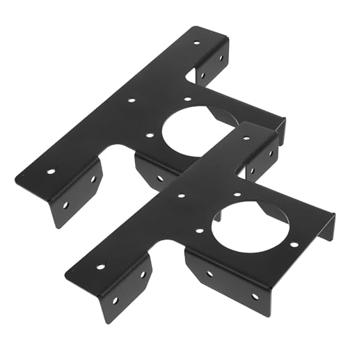 HANABASS 2 Stück Pergola-Halterung Dachstrahlträger Dach Riser Beam Bracket Kit T-Post-Montageklammern Pergola äußere Eckhalterung Pergola -Metallhalterungen Balkenhalterung Eisen Schwarz von HANABASS
