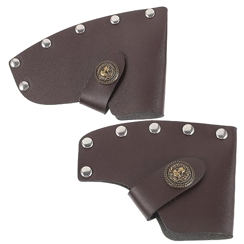HANABASS 2 Stück Teiliges Axtscheiden Set aus Leder Kleine Robuste Schutzhüllen mit Druckknopfverschluss Praktischer Lederschutz für Outdoor Camping Schnelles Befestigen Am von HANABASS