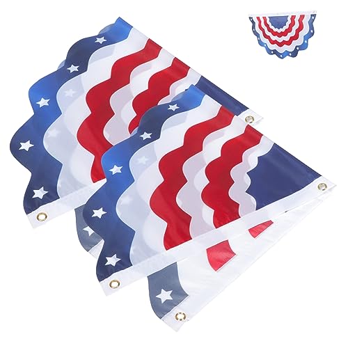 HANABASS 2 Stück Teiliges Fan Flag Patriotische Amerikanische Wimpelkette Strapazierfähigem Wetterfeste Fahnendekoration für Labor Day und Vielseitig Einsetzbar von HANABASS