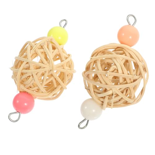 HANABASS 2 Stück Teiliges Papageien Kauspielzeug aus Rattan und Holz Robustes Vogelkäfig Hängespielzeug für Wellensittiche Sittiche und Mittelgroße Vögel Fördert Schnabelpflege und HANABASS 2 Stück Teiliges Papageien Kauspielzeug aus Rattan und Holz Robustes Vogelkäfig Hängespielzeug für Wellensittiche Sittiche und Mittelgroße Vögel Fördert Schnabelpflege und von HANABASS