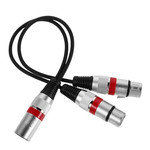 HANABASS 2 Stück Xlr Audio Splitter Kabel mit Ring Stecker Buchsen Kompakter Mikrofon Adapter für Headset Musiker Soundtechnik Einfache Kabelverwaltung von HANABASS