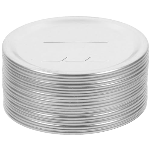 HANABASS 20 Stück Einmachdeckel für Einmachgläser, Lebensmittelechtes Material, Deckel mit Breiter Öffnung, Marmeladengläser Deckel, (silber, 70 Mm) von HANABASS