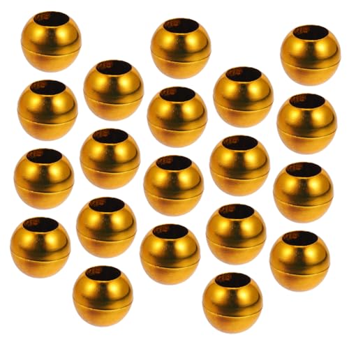 HANABASS 20 Stück Goldene Endkappe dekorative Accessoires Kreisballonbogen aus Metall Metallmarker mit Selbstkontur Fahnenmast-Ornamentaufsatz Gartenmarkierungen aus Metall Fahnenmasthülse von HANABASS
