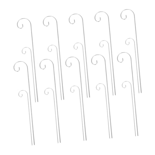HANABASS 20 Stück Teiliges Metall Pflanzenetikettenhalter Silber Gartenstecker Haken Wetterfest Rostfrei für Blumentöpfe Balkon Pflanzenschilder Gartendeko Außen Einfache Anbringung von HANABASS