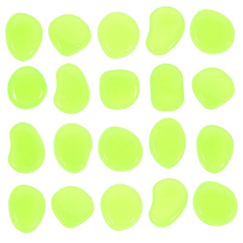 HANABASS 200 Stück Leuchtsteine Grün Glow in The Dark Kieselsteine für Garten Aquarium Deko Solarbetriebene Wetterfeste Deko Steine für Innen und Außenbereich Romantische Atmosphäre von HANABASS