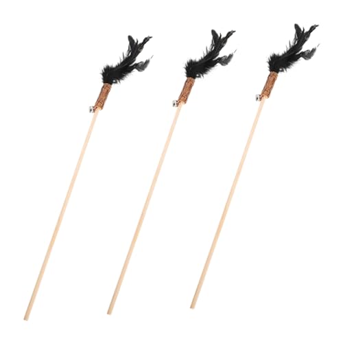 HANABASS 3 Stück Interaktives Katzenspielzeug Teiliges mit Natürlichen Federn und Holzstab Langlebiger Katzen Teaser Beschäftigen für Gesunde Katzenbindung HANABASS 3 Stück Interaktives Katzenspielzeug Teiliges mit Natürlichen Federn und Holzstab Langlebiger Katzen Teaser Beschäftigen für Gesunde Katzenbindung von HANABASS